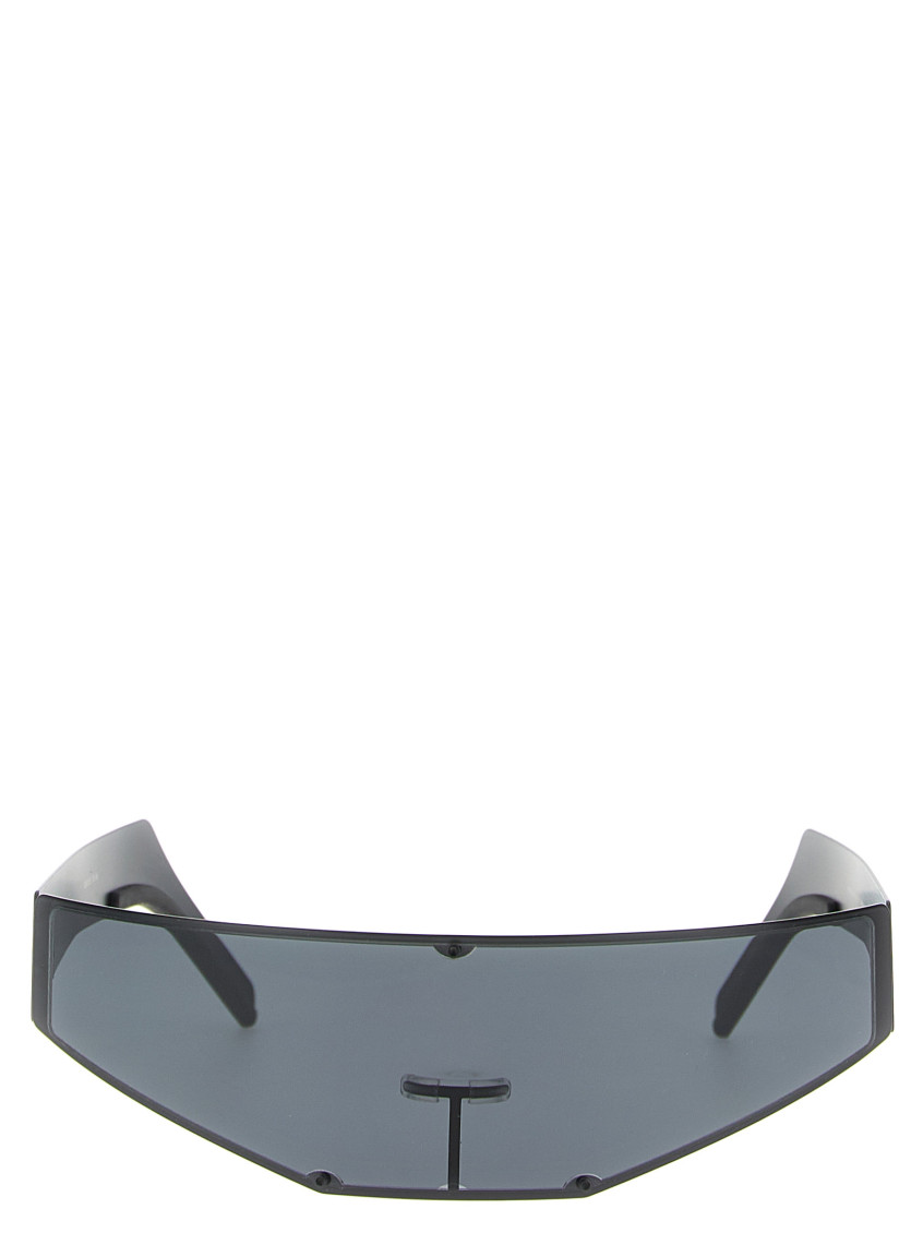 Rick Owens Black Shield Sunglasses In Gray