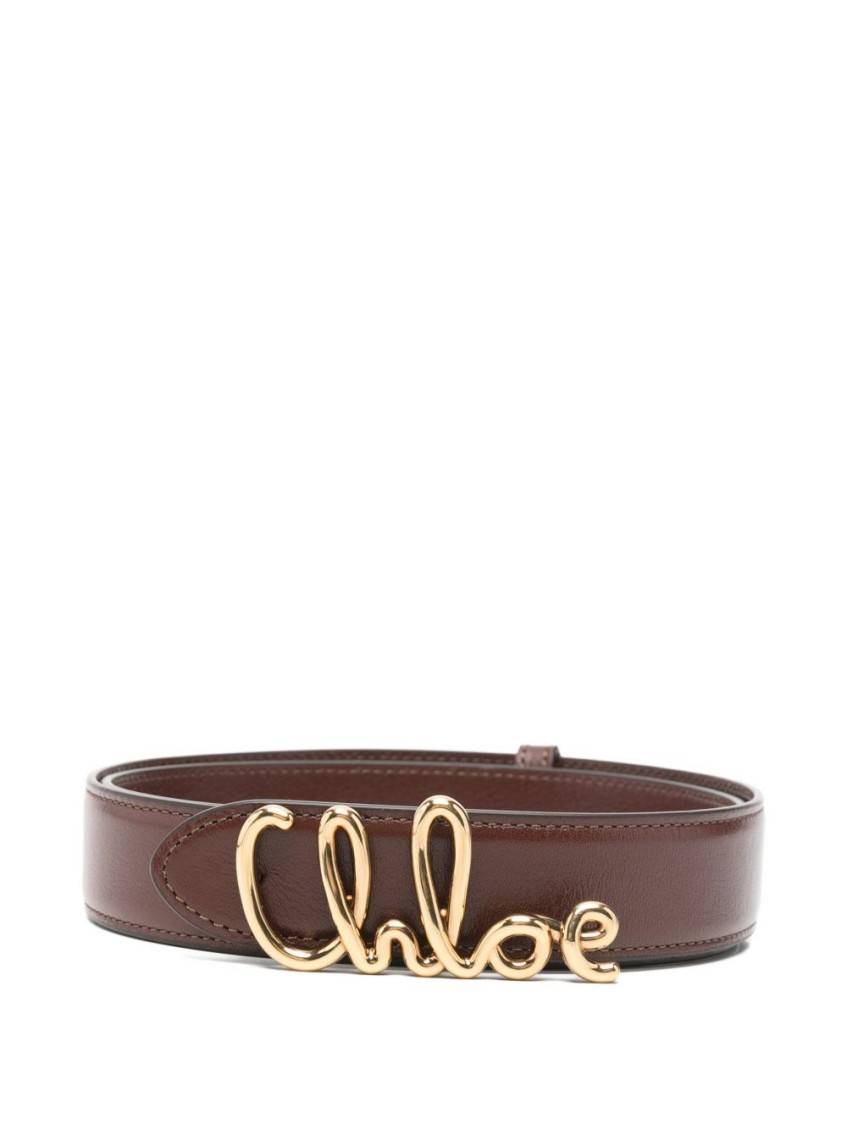 Chloe Brown Logo Buckle Belt for Women Online USA at Darveys.com display picture 2