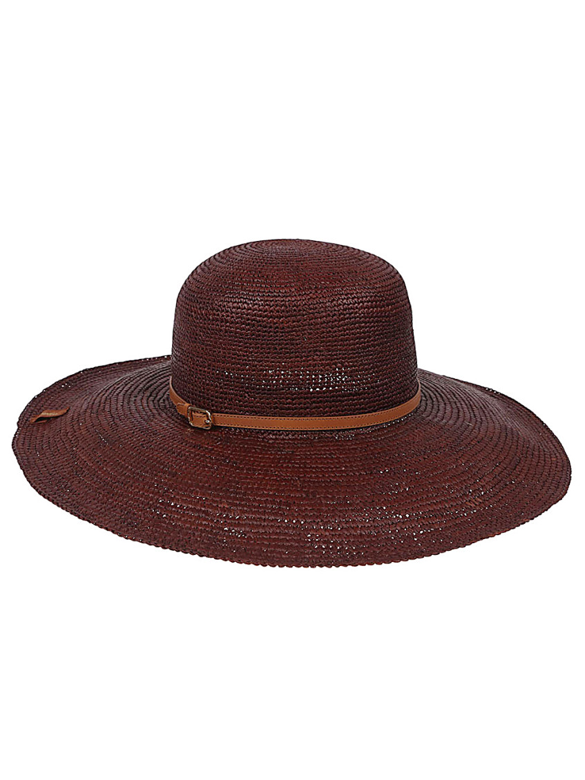 Borsalino Wide Brim Straw Hat With Leather Cord