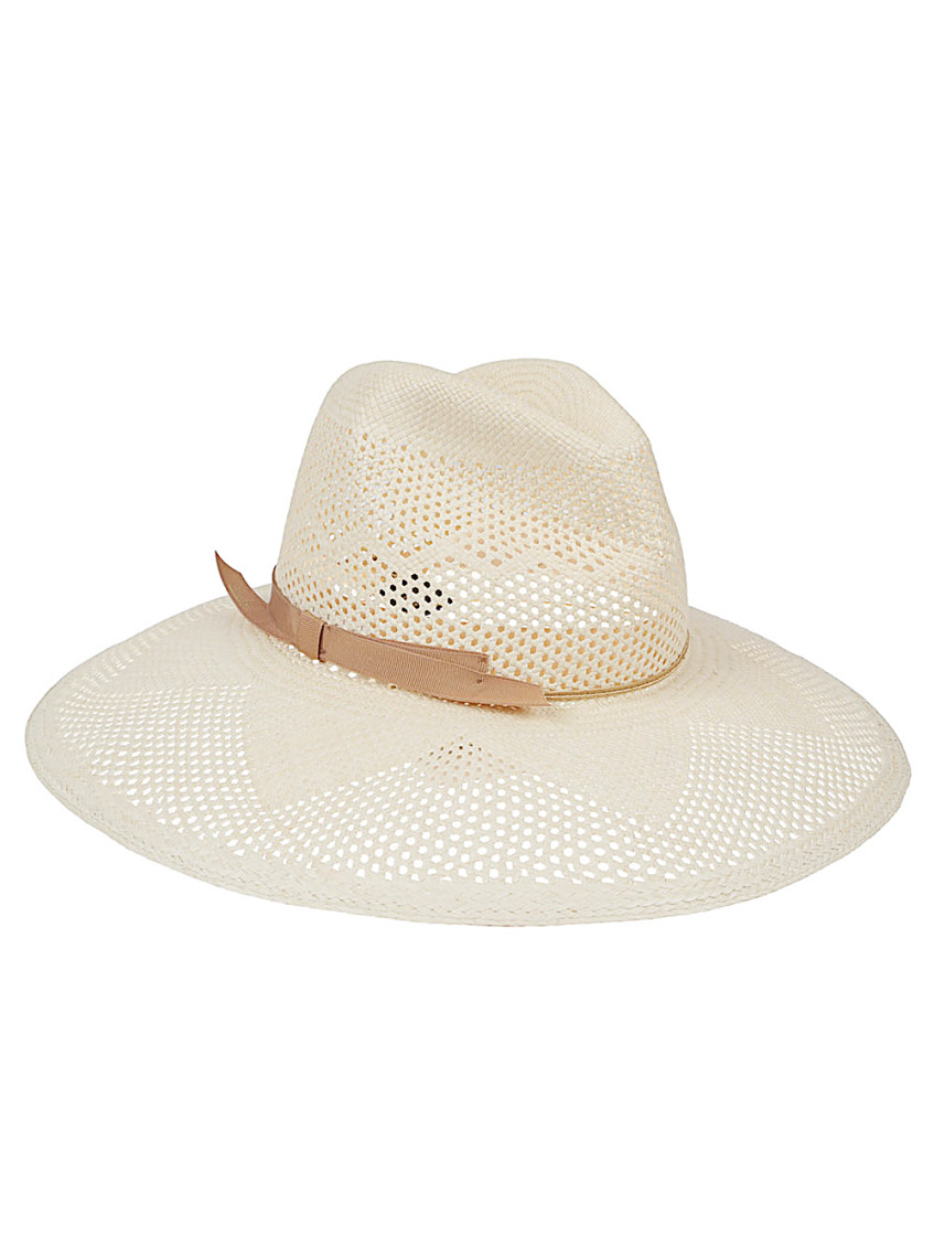 Borsalino Wide Brim Straw Hat With Gold Cord