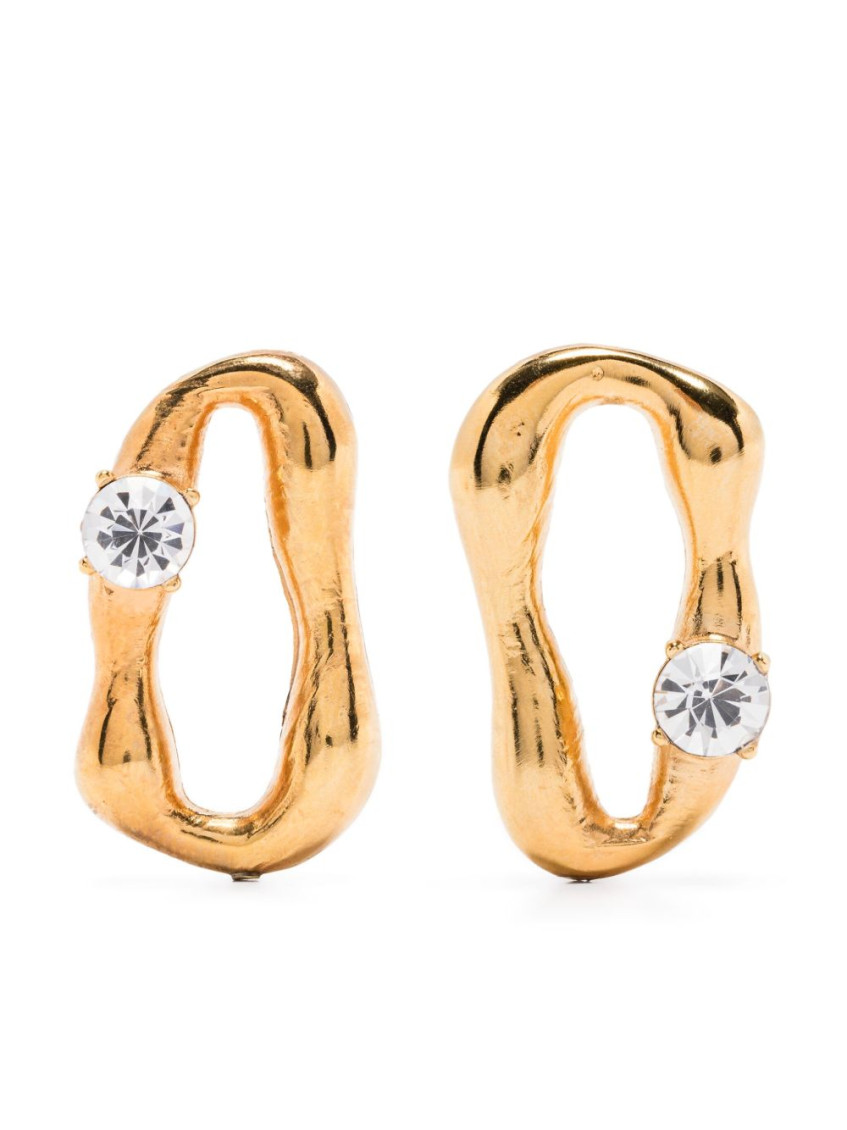 Forte Forte Golden Strass Sculpture Earrings