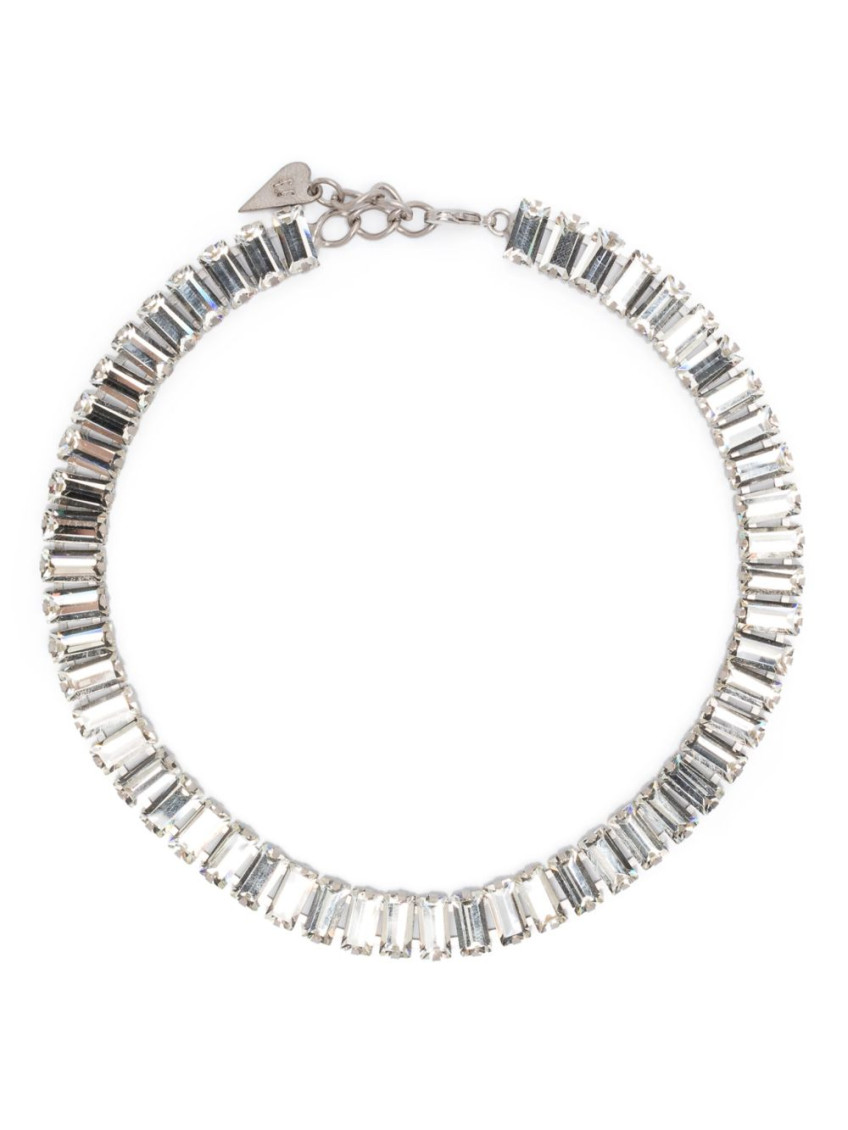 FORTE FORTE SILVER CRYSTAL EMBELLISHED NECKLACE