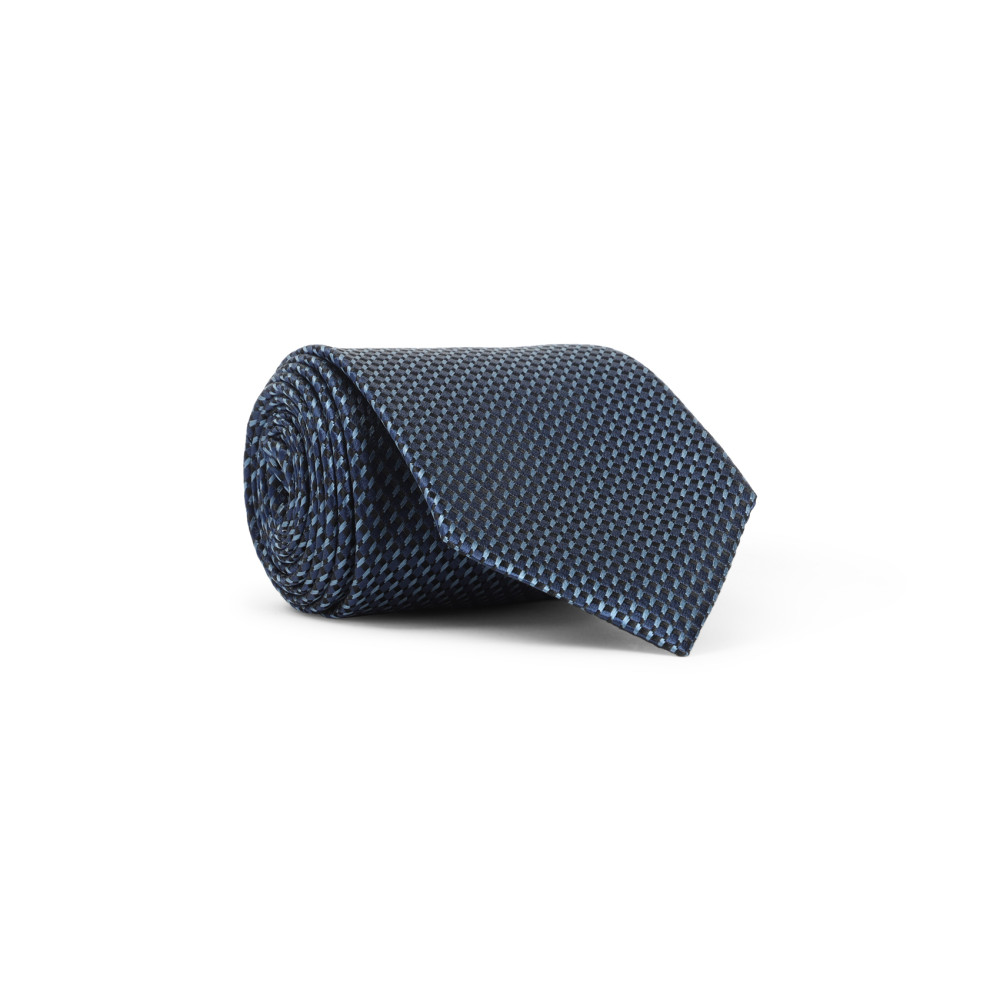 Tom Ford Silk Tie With Textured Pattern In Blue