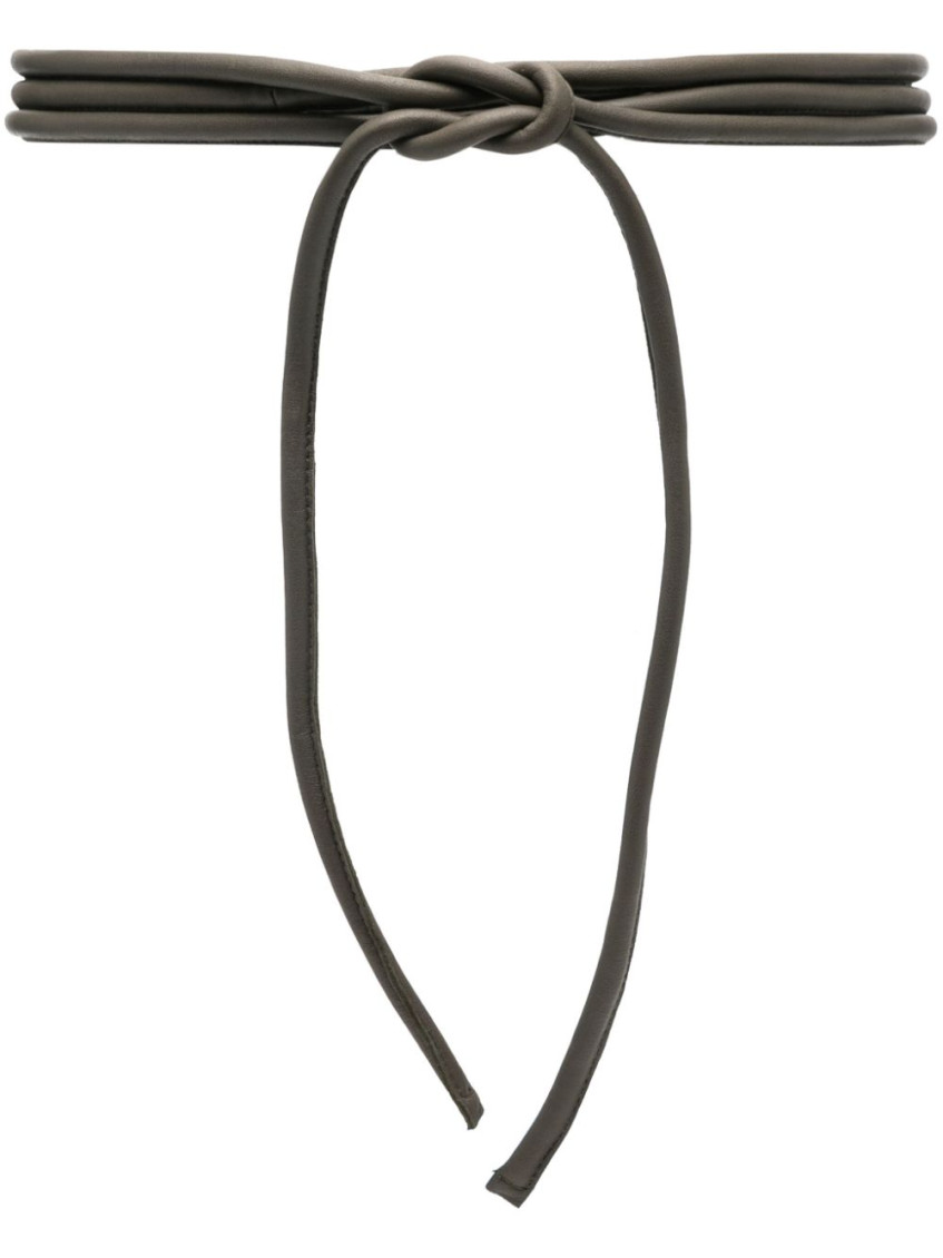Furling By Giani Tie-fastening Leather Belt In Olive