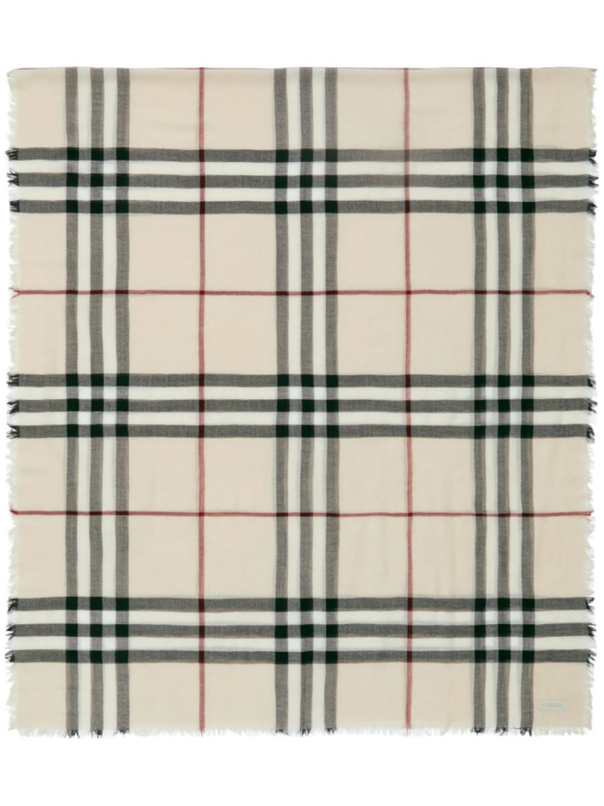 Burberry Women's Check Motif Scarf In Grey