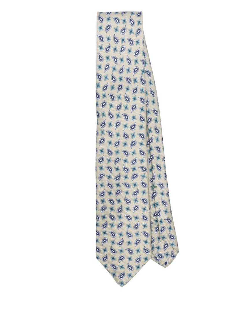 Borrelli Silk Tie In Beige