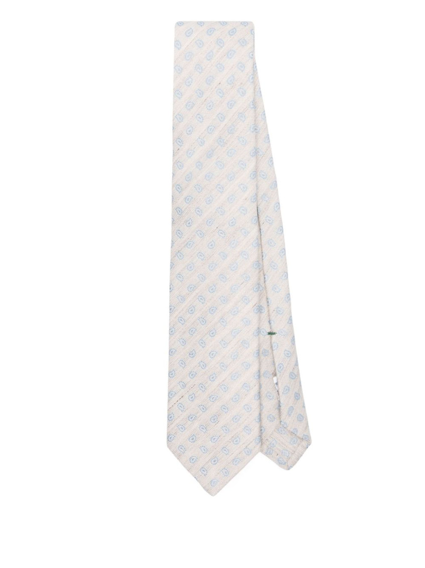 Borrelli Paisley-jacquard Tie In Beige