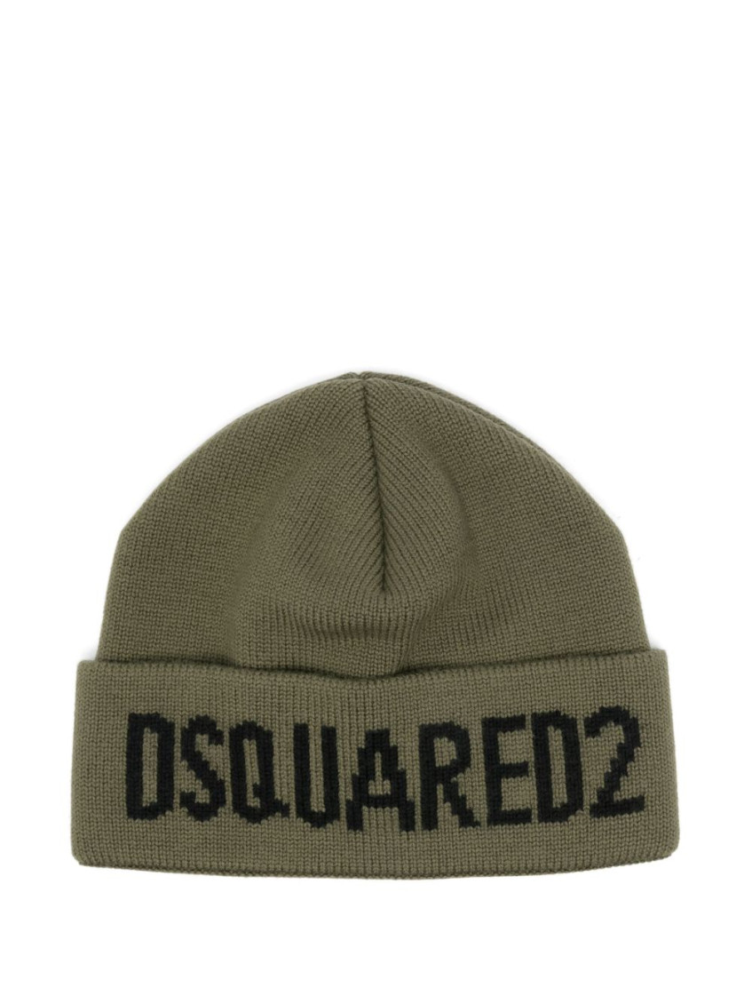 Dsquared2 Military Green Wool Hat