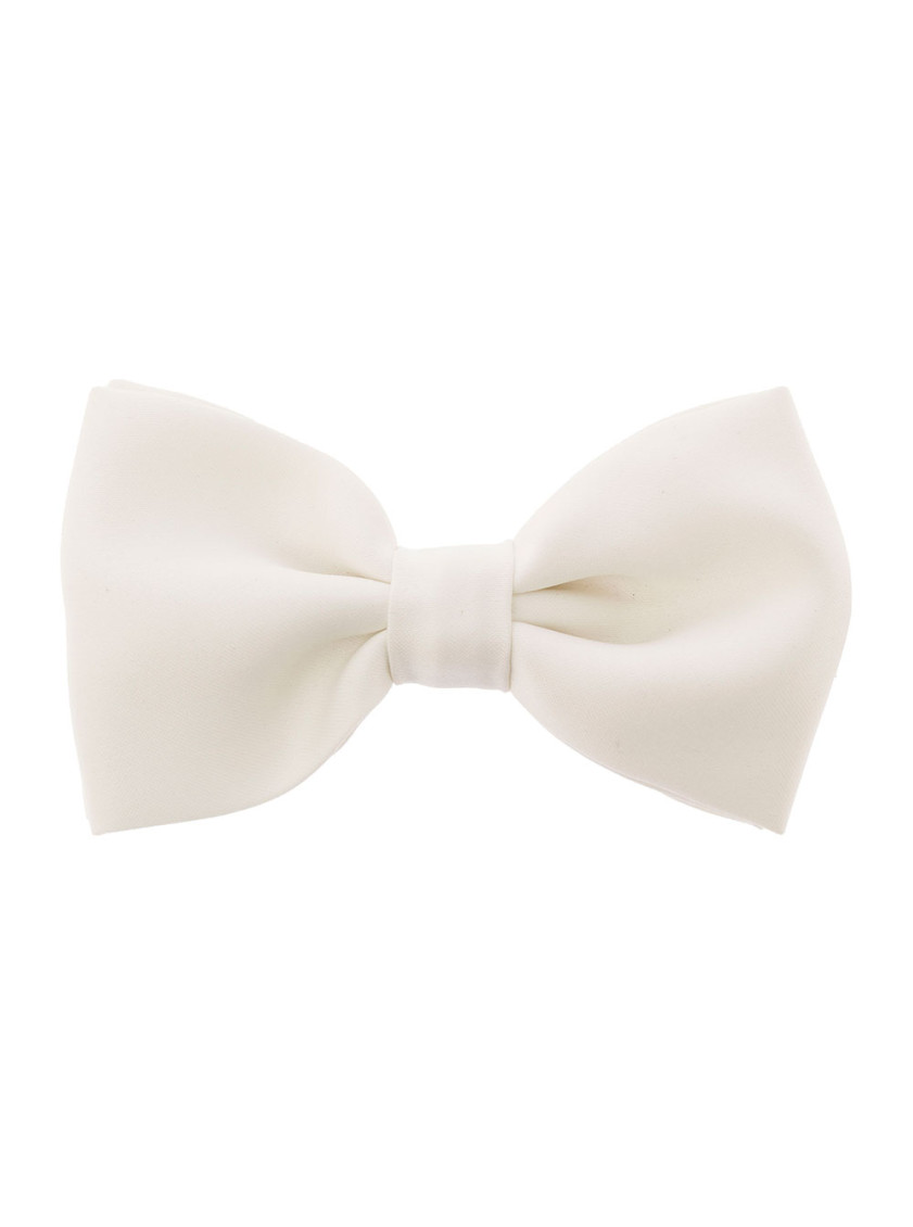 Tagliatore Ivory White Pre-tied Bow Tie With Hook Fastening In White