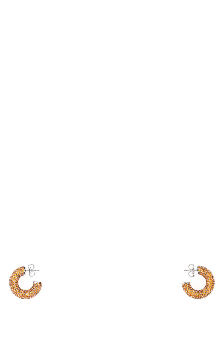 Amina Muaddi Embellished Metal Mini Cameron Earrings In Orange