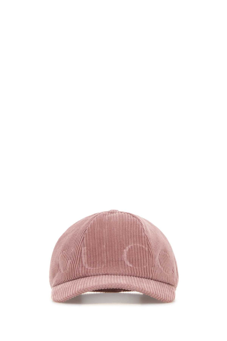 Gucci Corduroy Baseball Cap Adjustable Strap Curved Brim In Brown