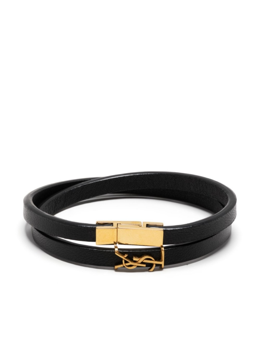 Saint Laurent Cassandre Bracelet In Black