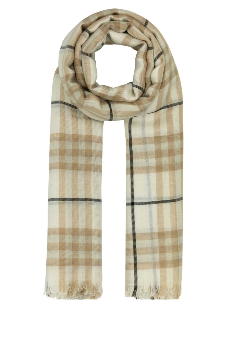 Burberry Women Embroidered Cashmere Blend Scarf In Beige