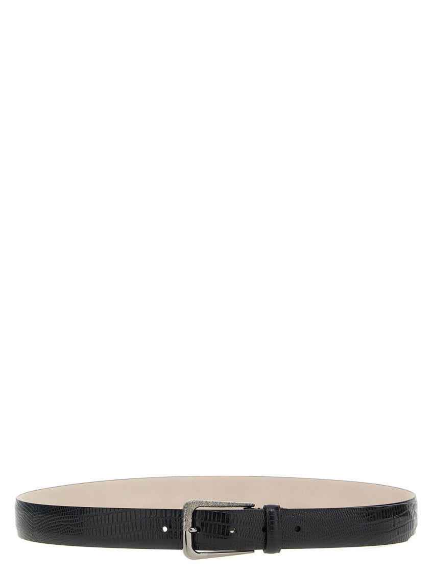 Brunello Cucinelli Leather Belt In Black
