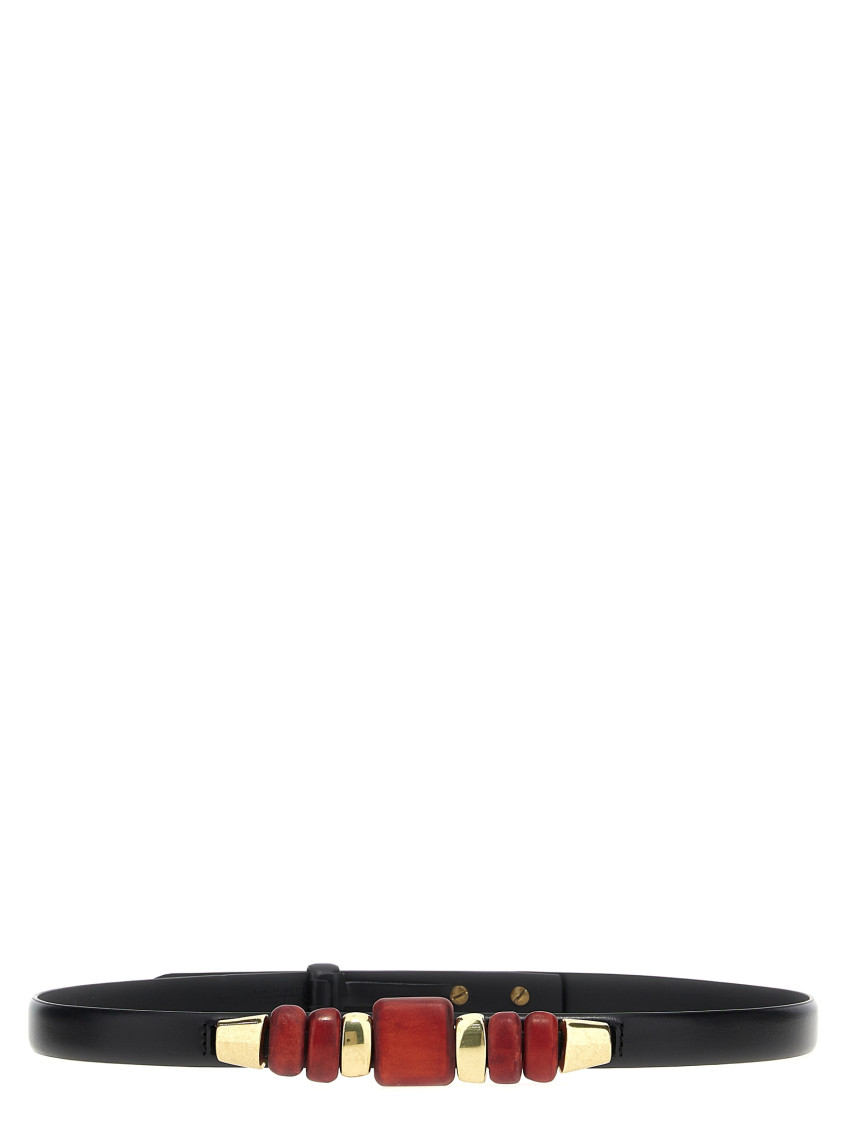 Isabel Marant Adjustable Belt With Gold-tone Accents And Embellishments In Black