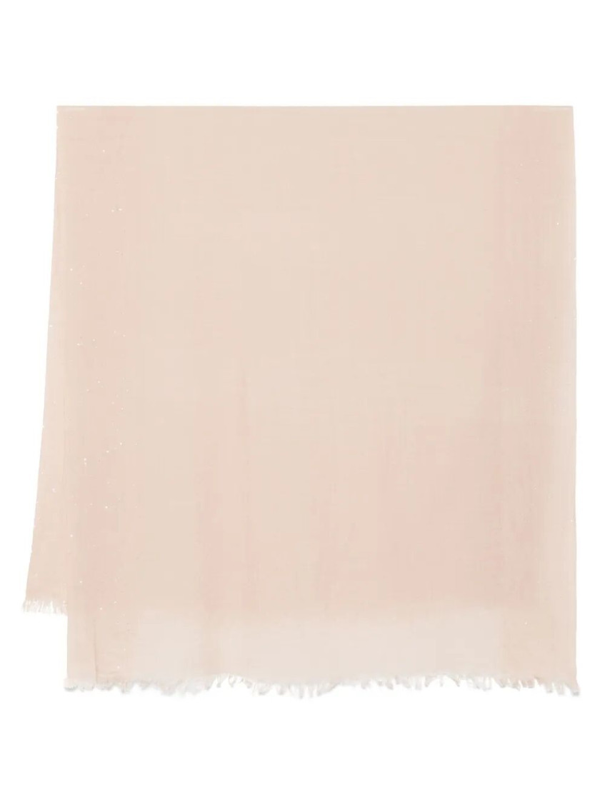 Faliero Sarti Sciarpa Kundy Sfrangiata In Lana E Seta In Beige