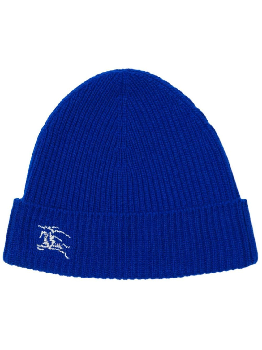Burberry Electric Blue Cashmere Beanie Hat In Blue