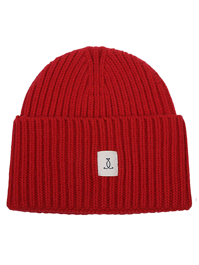 Seafarer Logo Wool Beanie In Red