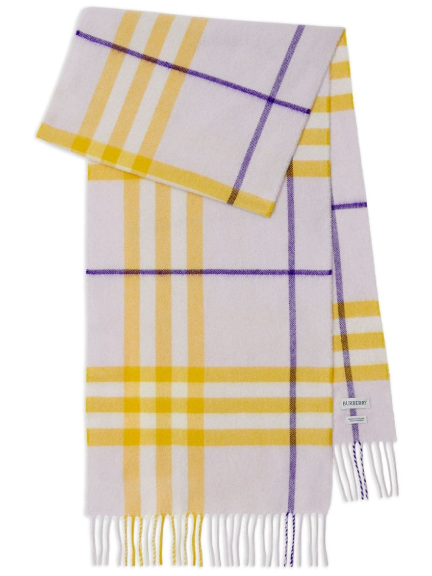 Burberry Women Giant Check Cashmere Scarf In Light Purple