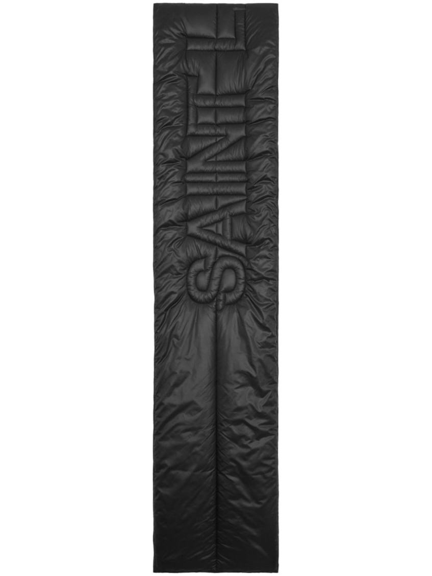 Saint Laurent Quilted Logo Scarf Wraparound Style In Black