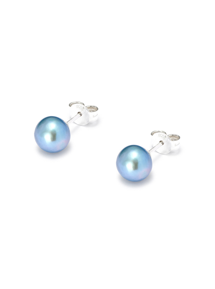 HATTON LABS LIGHT BLUE FRESHWATER BLUE PEARL STUD EARRINGS 