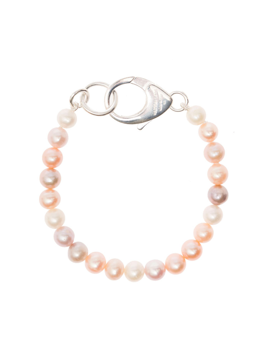 Hatton Labs Silver Bracelet With Mixed Pink Freshwater Pearls Woman In Pink