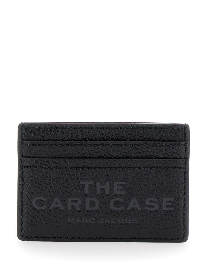 Marc Jacobs Black Card-holder With Embossed Logo In Leather Woman In Black