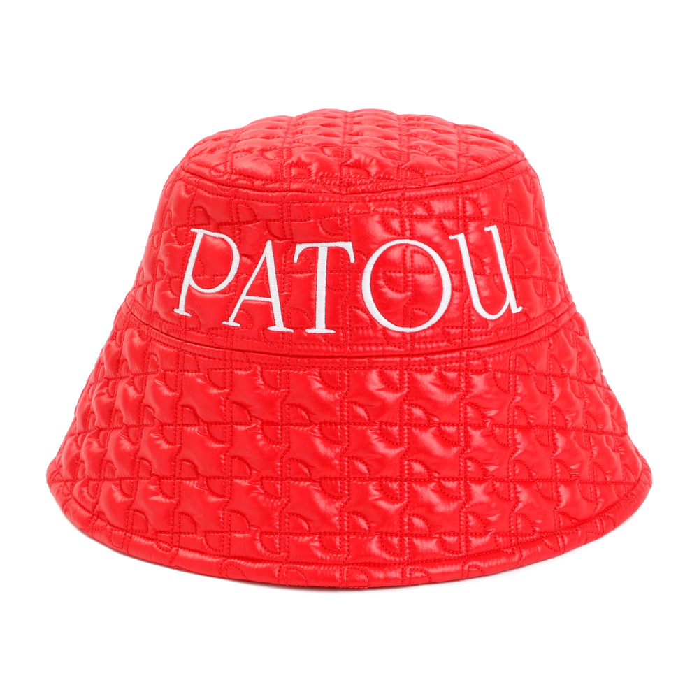 Patou Logo-embroidered Quilted Bucket Hat In Red