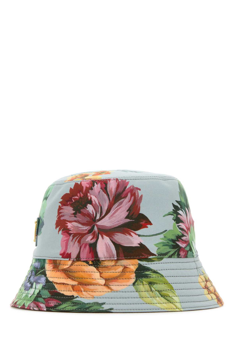 Prada Women Printed Cotton Bucket Hat In Multicolor