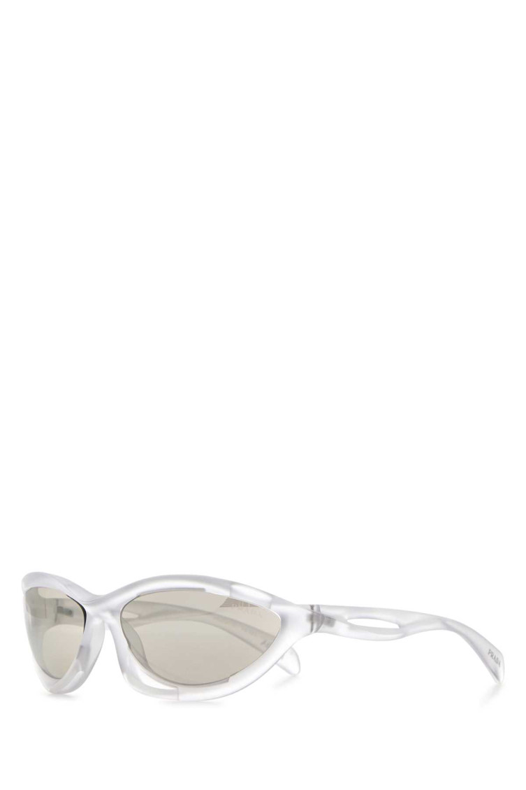 Shop Prada Transparent Runaway Sunglasses In White