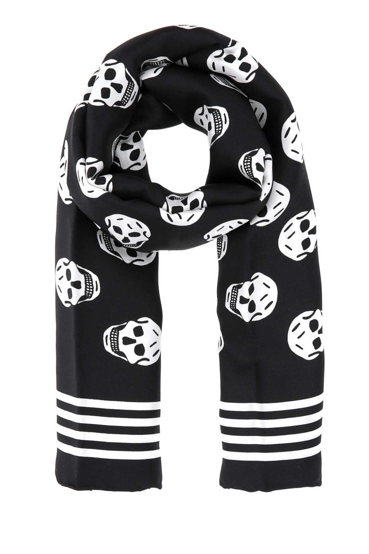 Alexander Mcqueen Alexander Mc Queen "skull Biker" Scarf In Black