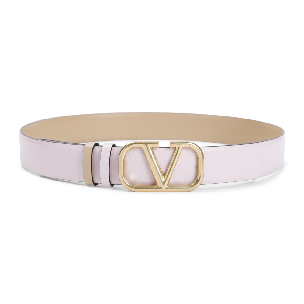 Valentino Vlogo Signature Reversible Belt In Pink