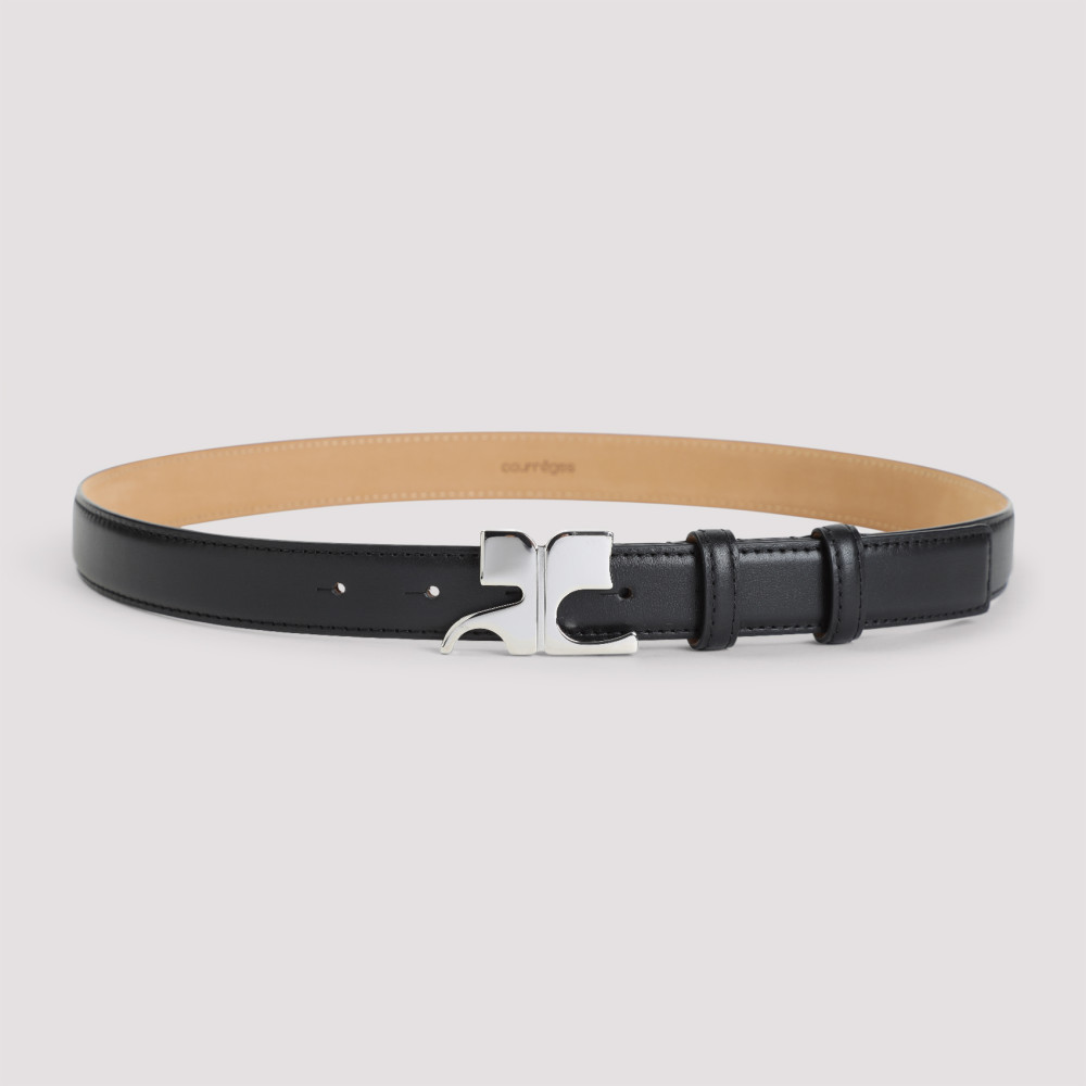 Shop Courrèges Black Iconic Buckle Belt