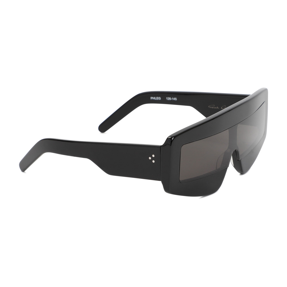 Rick Owens Black Shield Sunglasses In Black