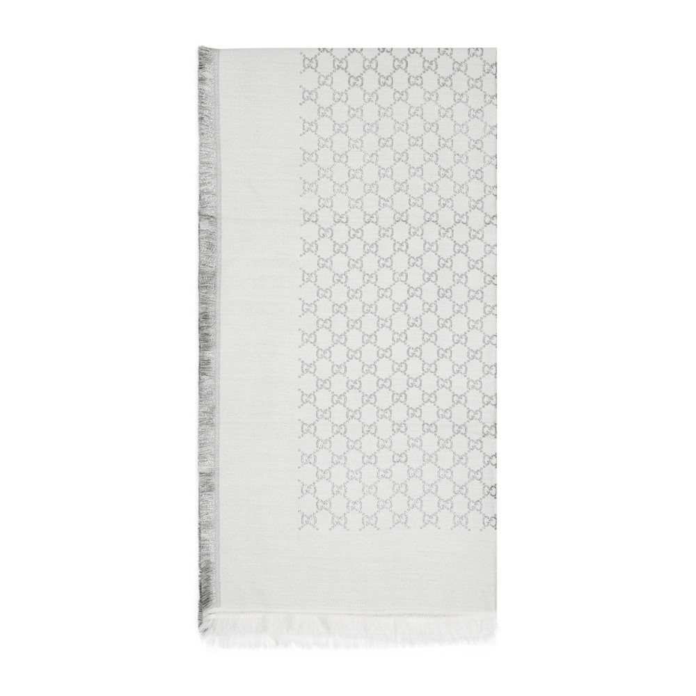 Gucci White Signature Scarf In White