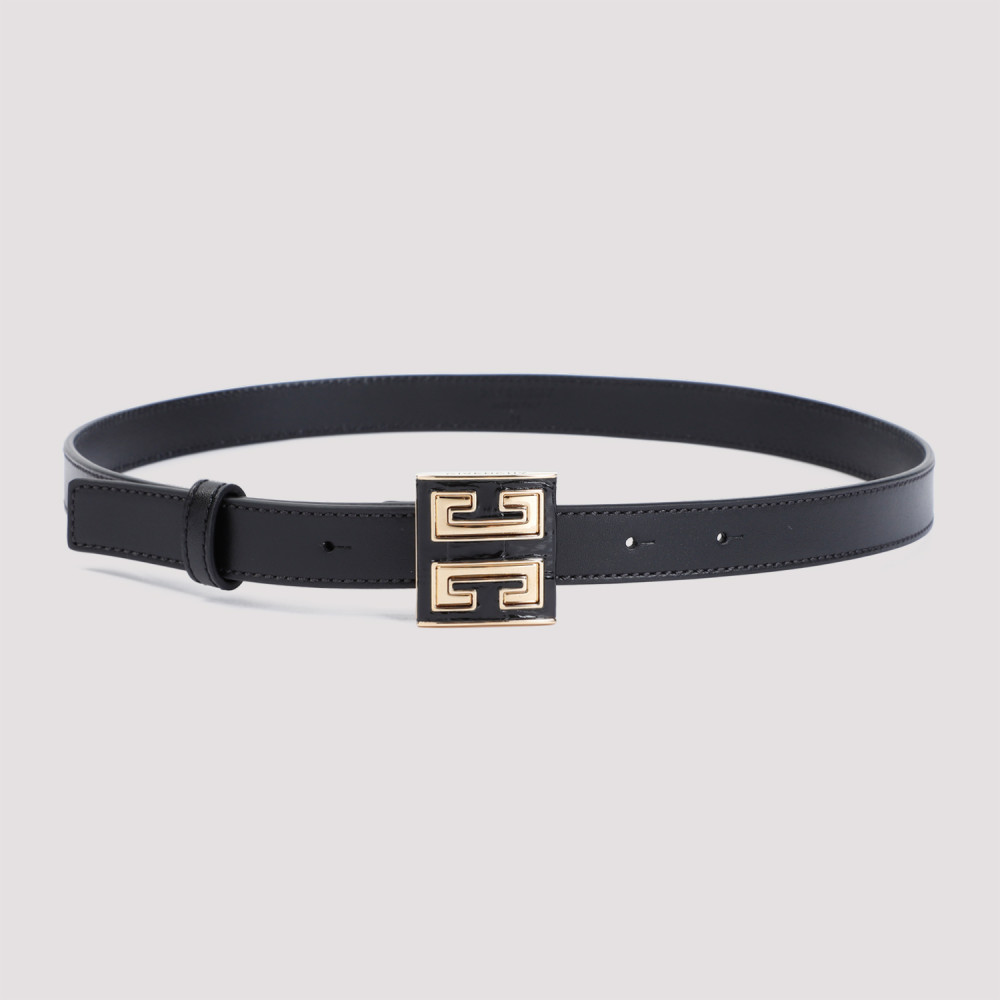 Givenchy 4g Logo Square Buckle Leather Belt In Blue