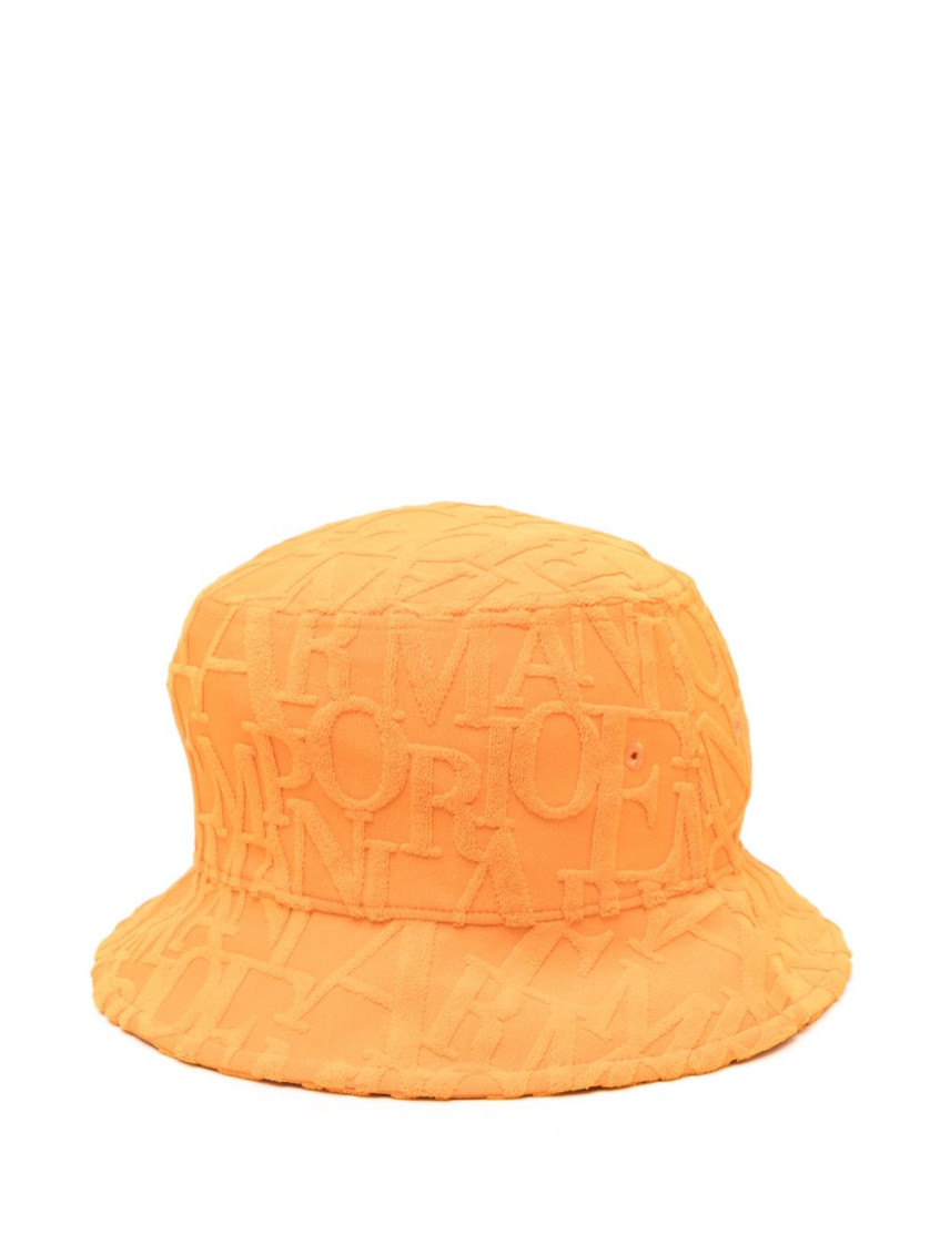 Emporio Armani Casual Jacquard Logo Wide Brim Hat