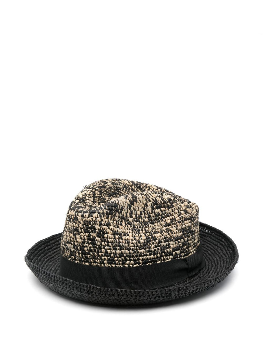 Paul Smith Black Straw Trilby Hat