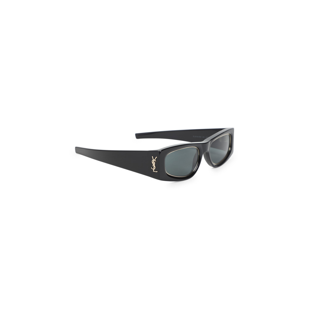 Saint Laurent Black Oval Shield Sunglasses