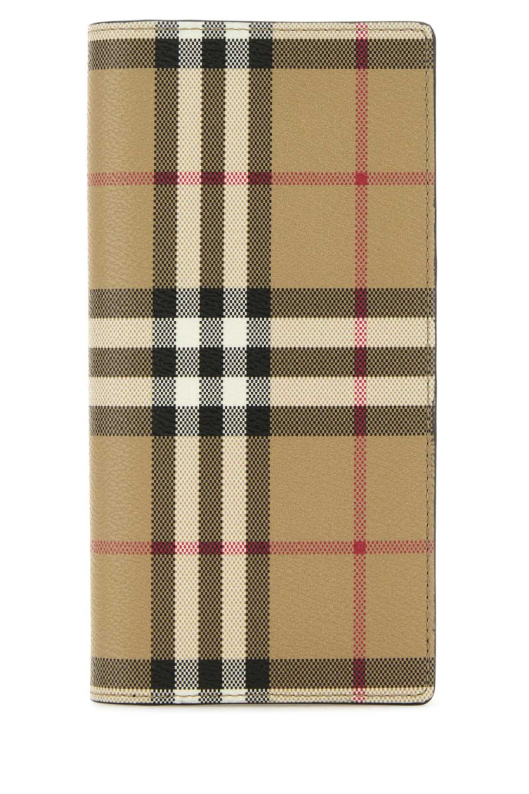 Burberry Men Printed Canvas Wallet In Beige