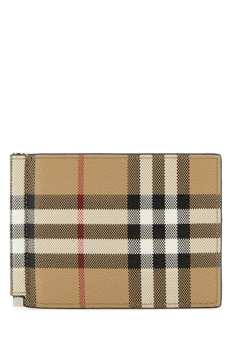 Burberry All-over Check Printed Bi-fold Wallet In Beige