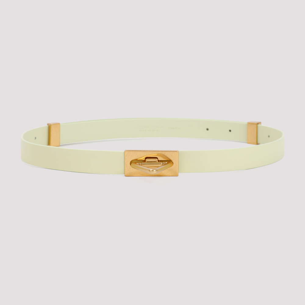 Bottega Veneta Lemon Washed Point Lock Belt In Lemon