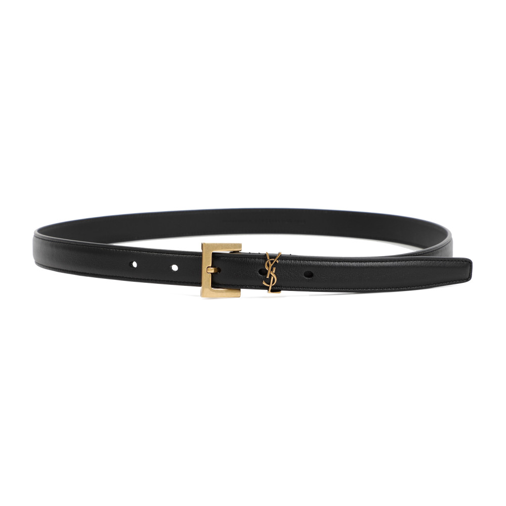 Saint Laurent Belt With Monogram 80 In Black