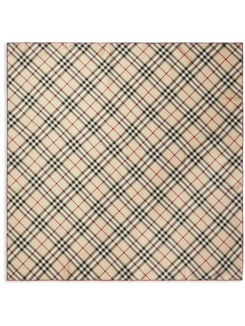 Burberry Silk Check Scarf Accessories In Beige