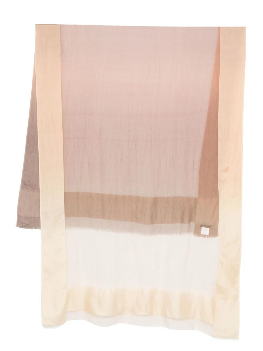 Faliero Sarti Degrade Silk Scarf Accessories In Beige