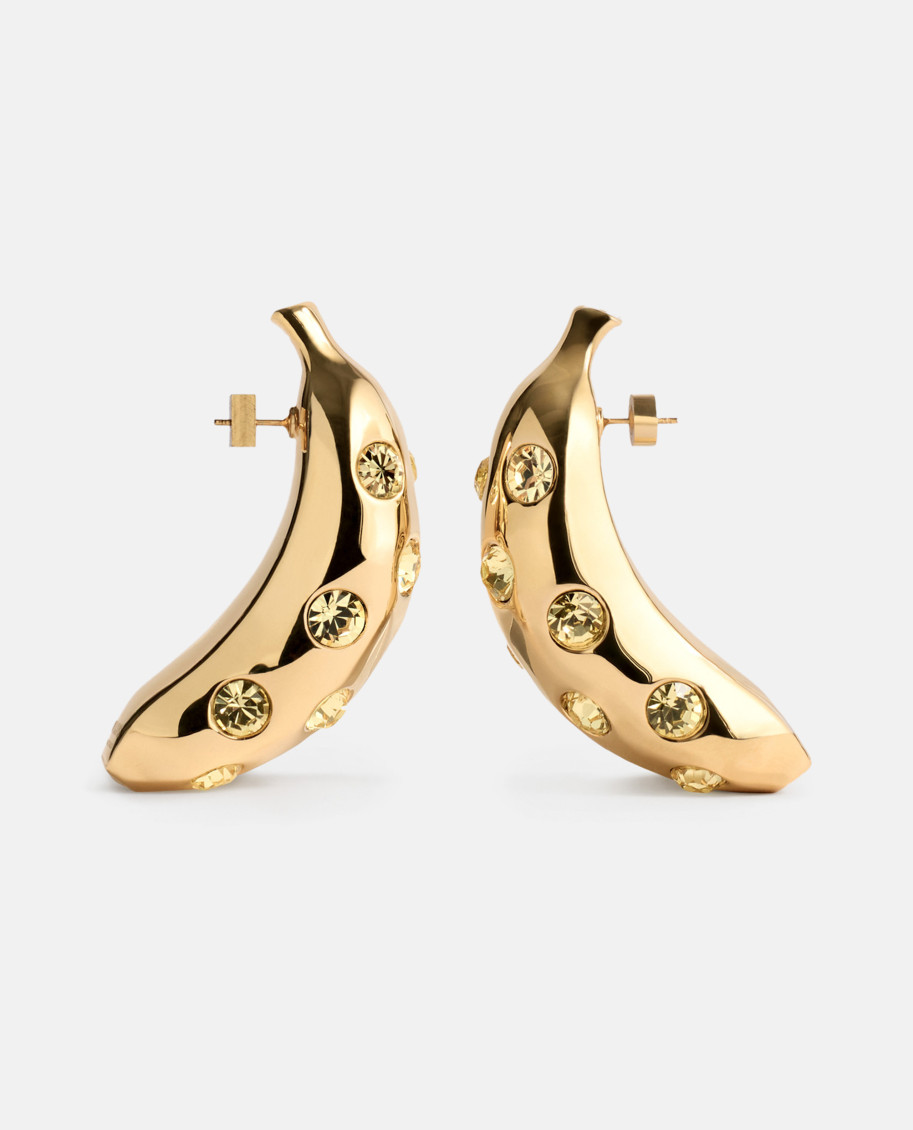 Jacquemus Les Boucles Bananes Earrings In Golden