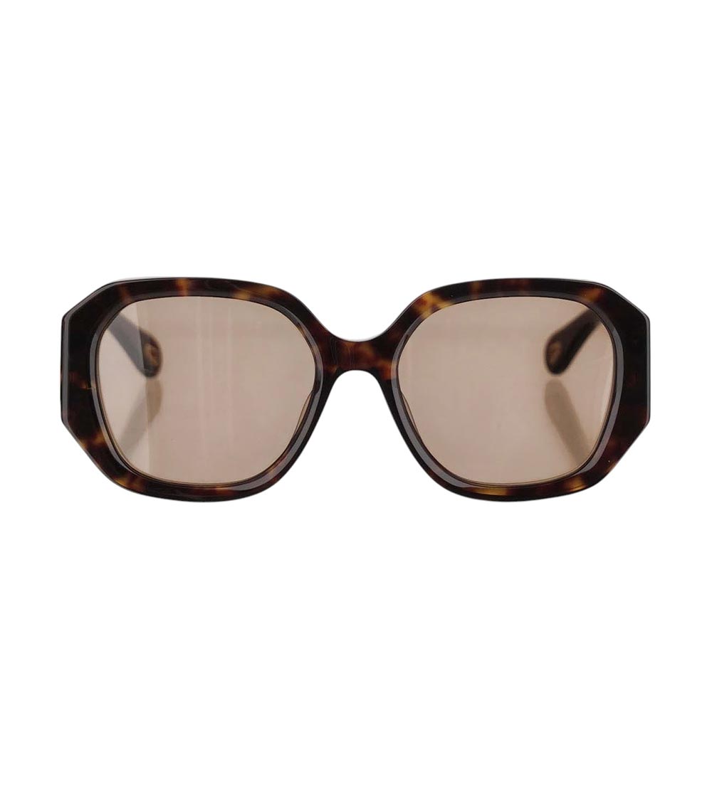 Chloé Multicolor Logo Tortoiseshell Sunglasses In Multicolor