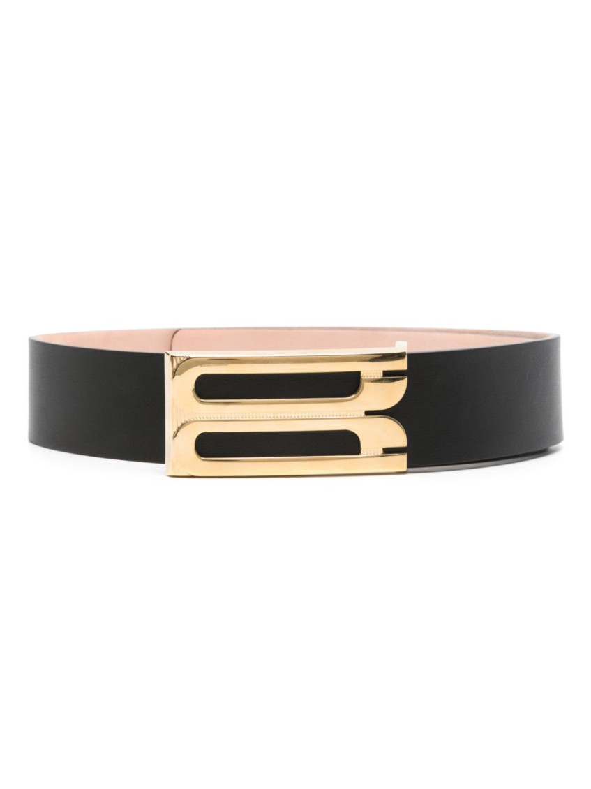 Victoria Beckham Black Logo Buckle Belt