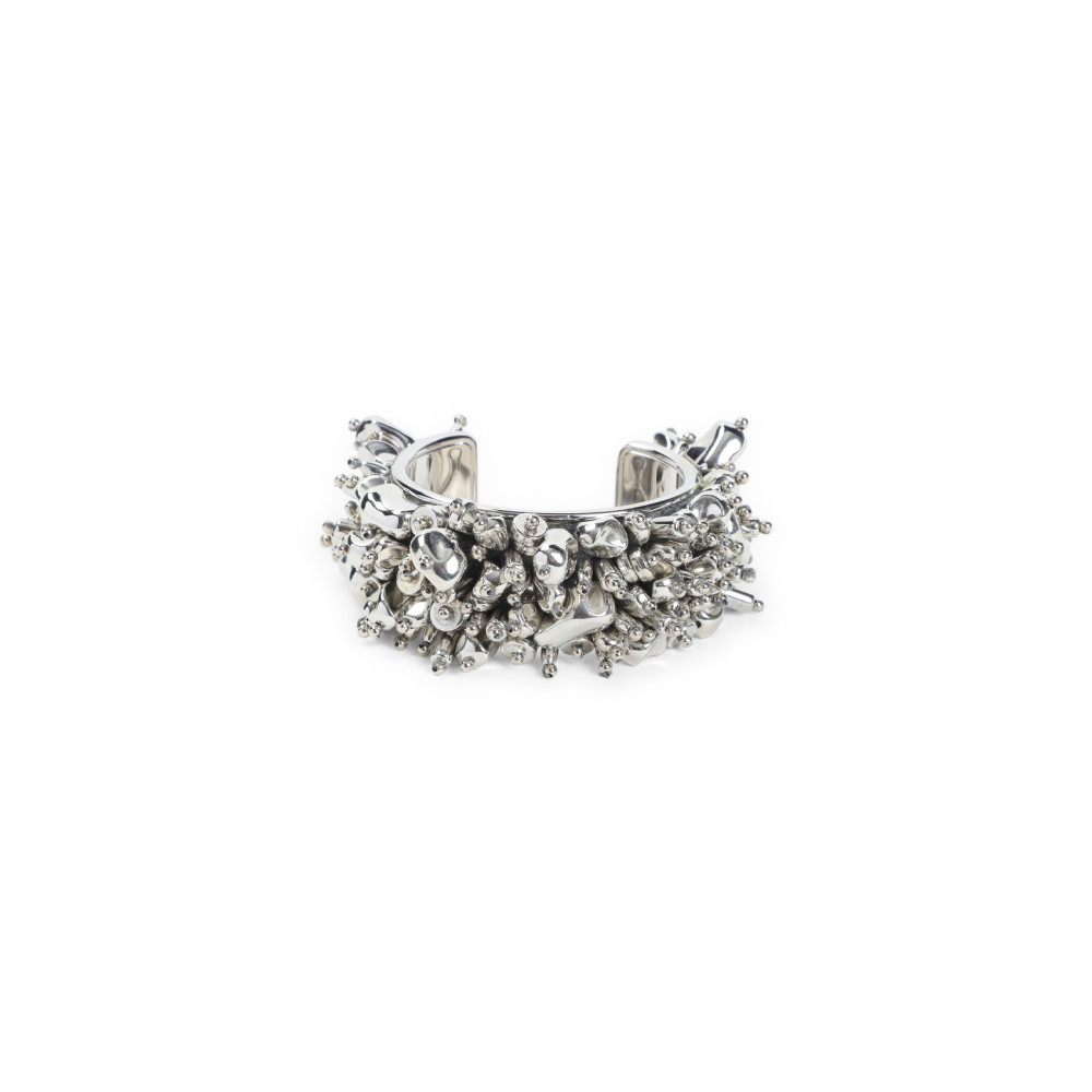 Dries Van Noten Intricate Metallic Textured Bracelet In Metallic