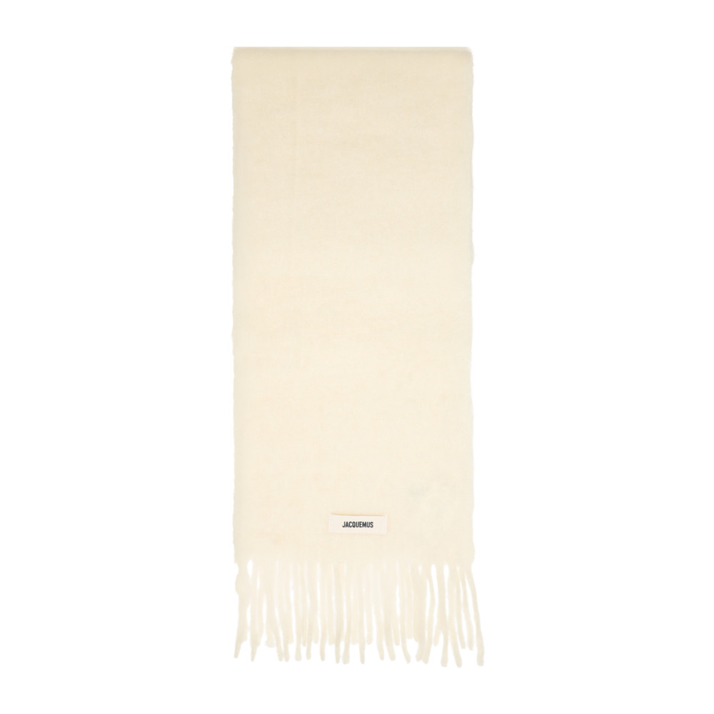 Jacquemus Off White Alpaca L Echarpe Carro Scarf In White